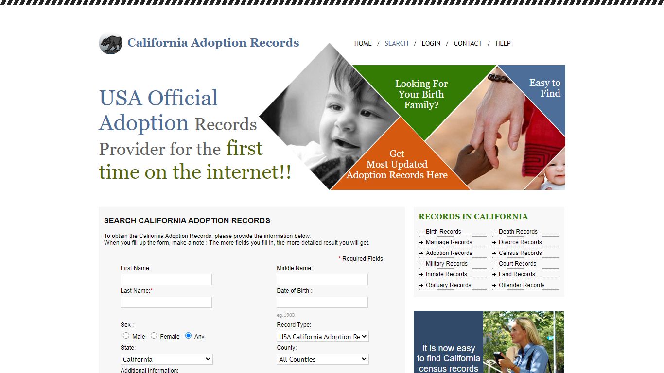 Search California Adoption Records